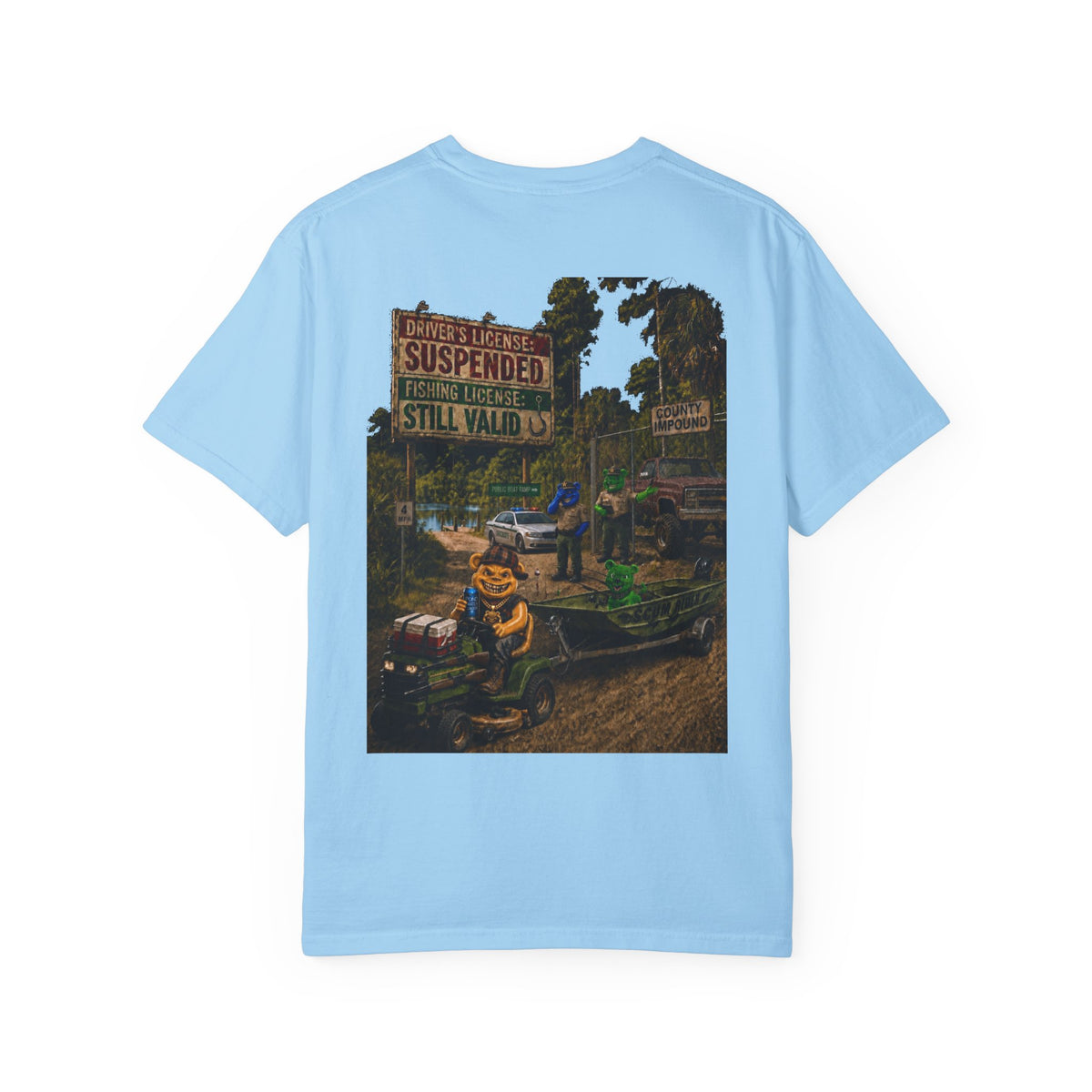 Unisex Garment-Dyed T-shirt- pond water mydaileys ininpound-SCUMMIEBEARZ™