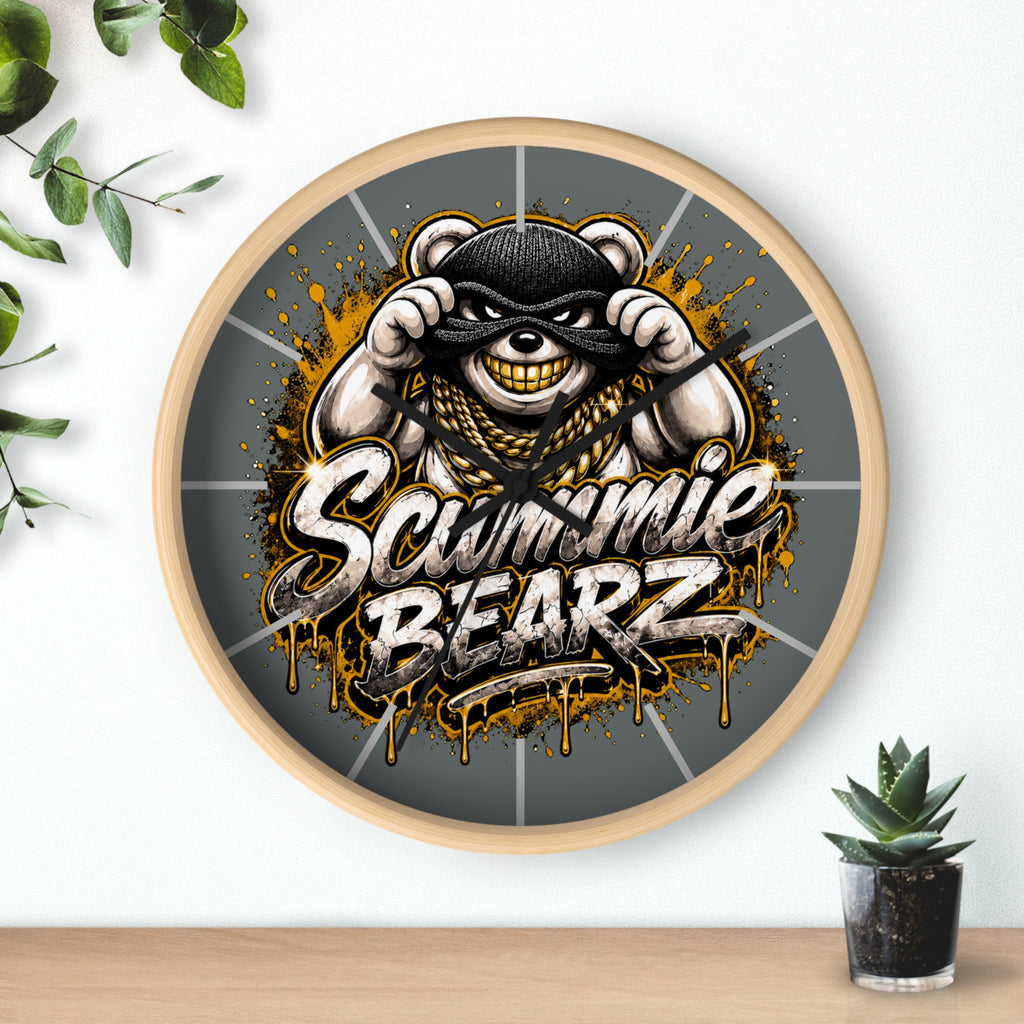 Wall Clock-Gold and Silver Logo-SCUMMIEBEARZ™
