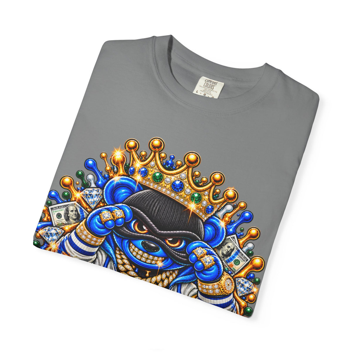 Unisex Garment-Dyed T-SHIRT-MONEY GLOCK/CROWN MASK LOGO-SCUMMIEBEARZ™