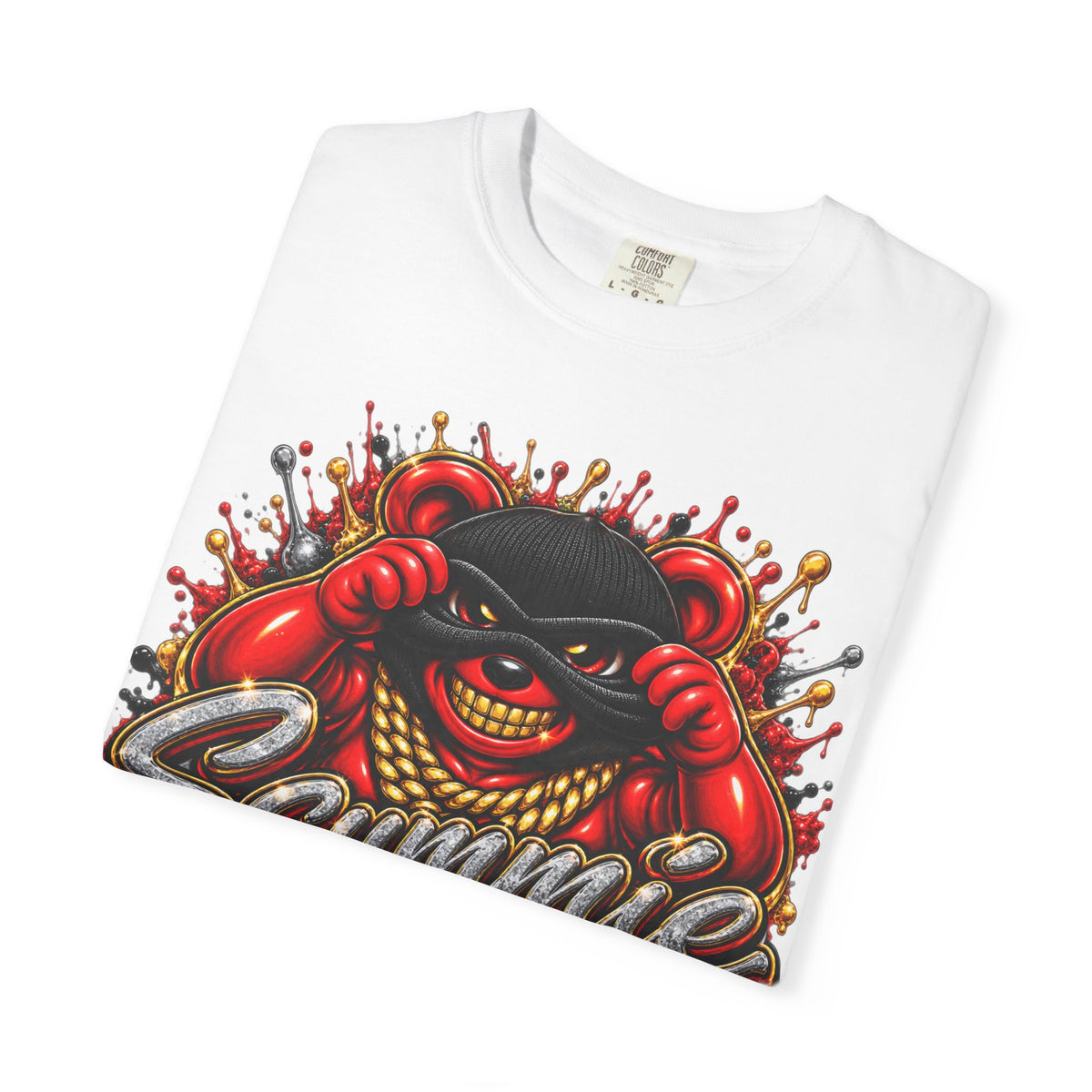 Unisex Garment-Dyed T-SHIRT- COVERED BY THE Blood/MASK LOGO-SCUMMIEBEARZ™