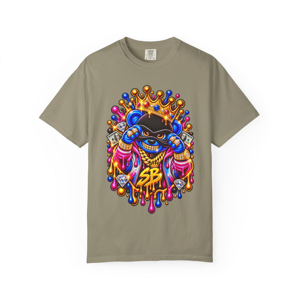 Unisex Garment-Dyed T-shirt-MULTI COLOR CROWN MASK LOGO GLOCK -SCUMMIEBEARZ™