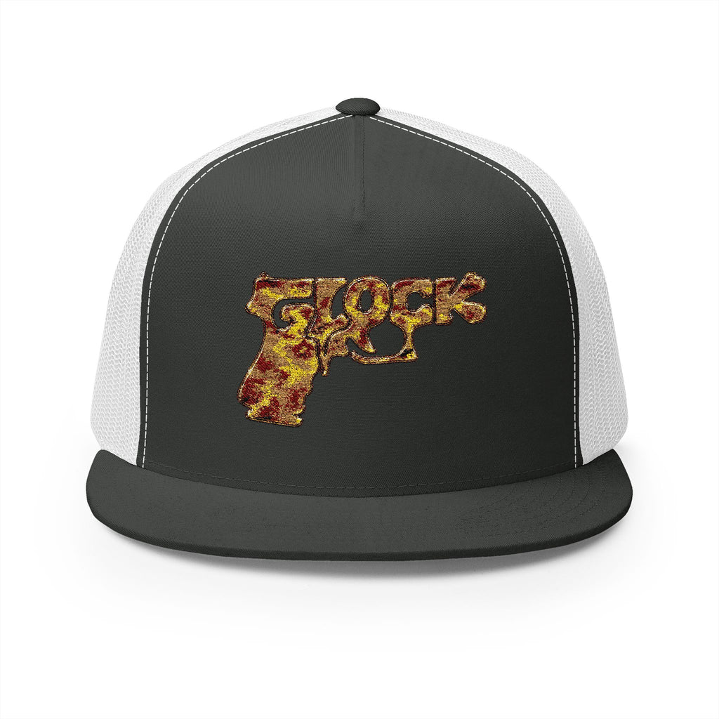 5 Panel Trucker Cap-RED AND YELLOW GLOCK-SCUMMIEBEARZ™️
