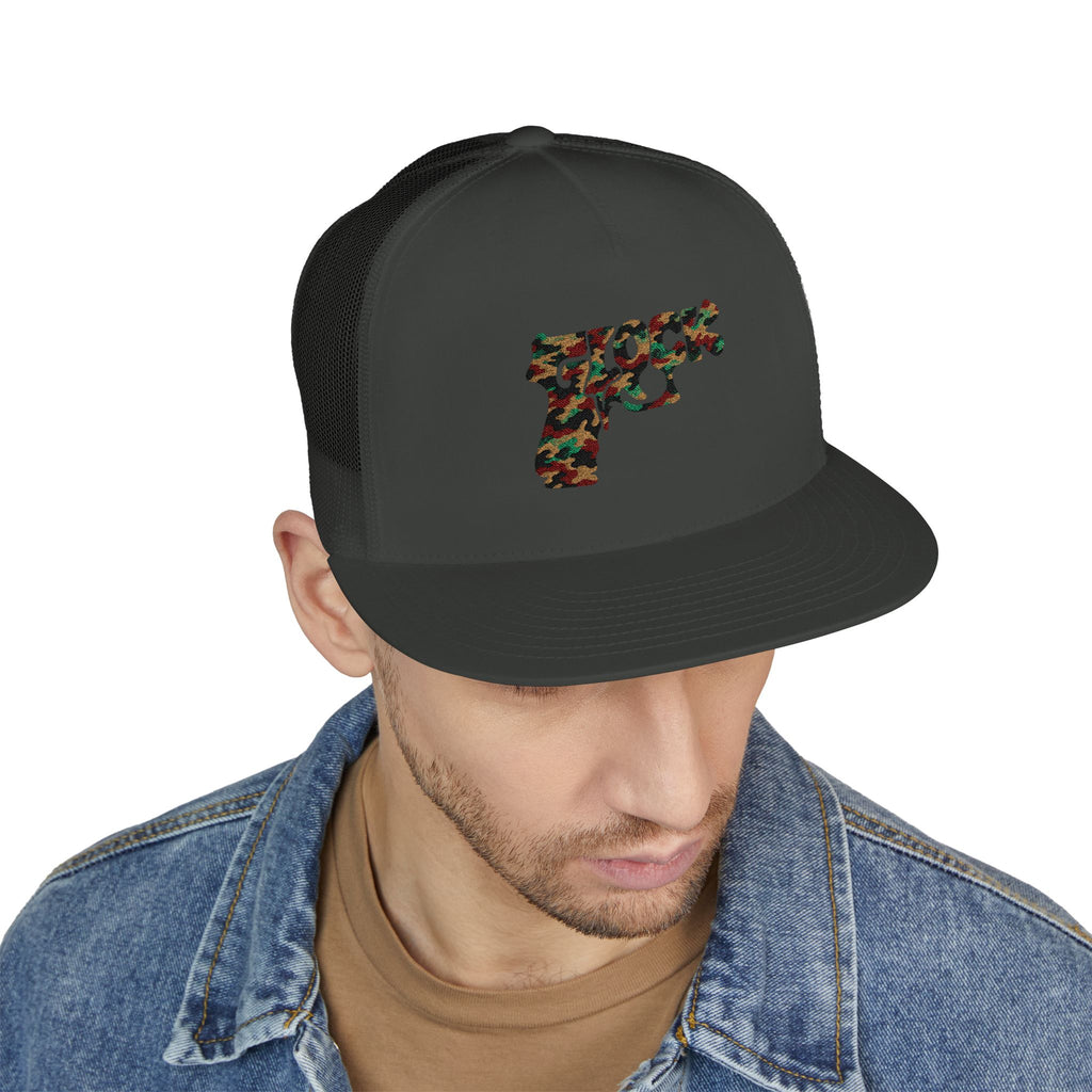 5 Panel Trucker Cap-CAMOUFLAGE GLOCK LOGO-SCUMMIEBEARZ™️