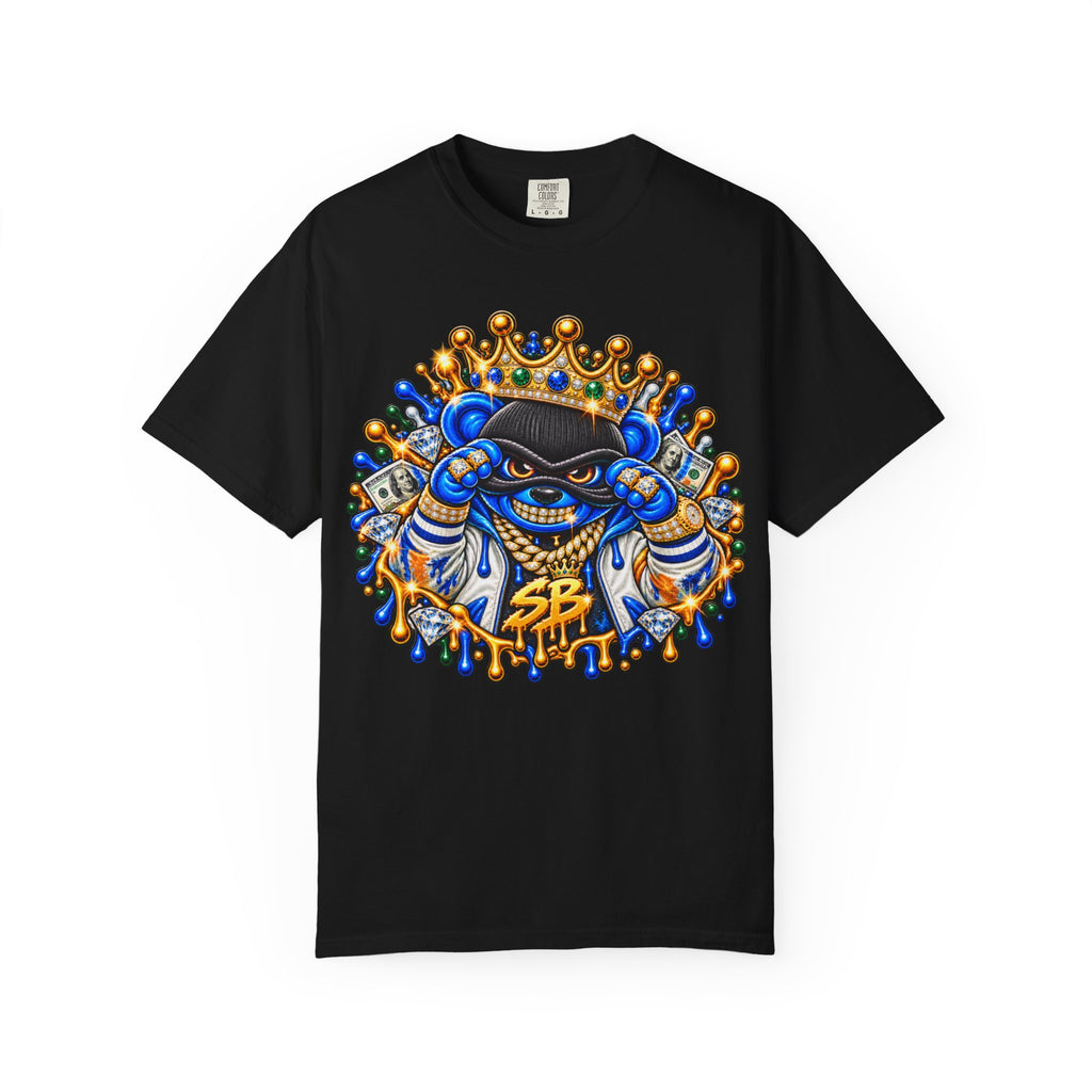 Unisex Garment-Dyed T-SHIRT-MONEY GLOCK/CROWN MASK LOGO-SCUMMIEBEARZ™