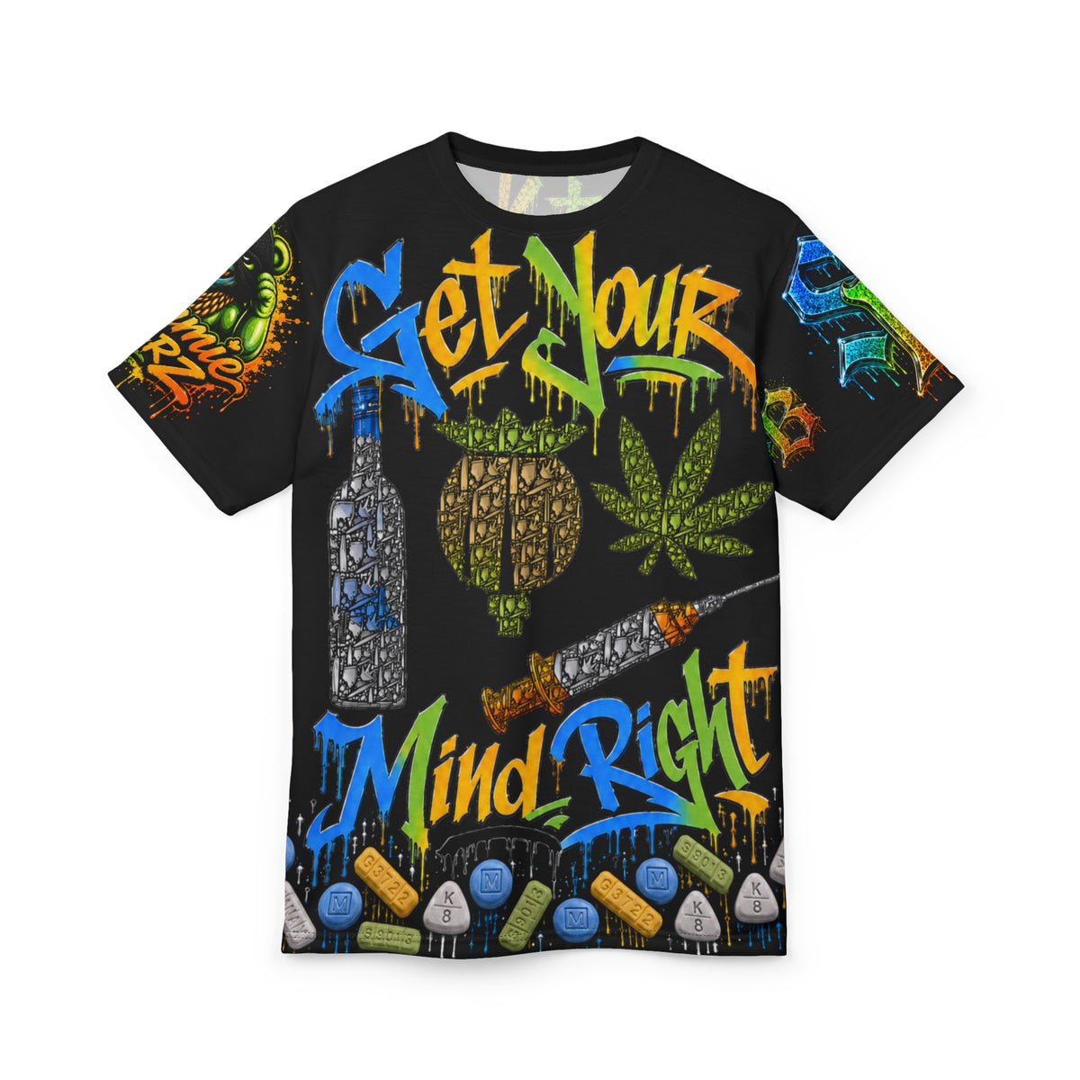 Men’s Streetwear AOP T-shirt-GET YOUR MIND, RIGHT-SCUMMIEBEARZ™️