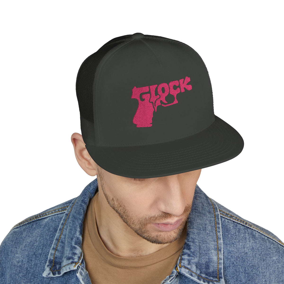 5 Panel Trucker Cap-PINK GLOCK LOGO-SCUMMIEBEARZ™️