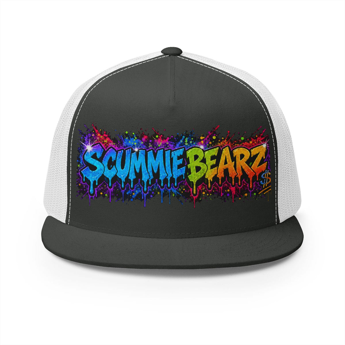 5 Panel Trucker Cap-RAINBOW SCUMMIEBEARZ LOGO-SCUMMIEBEARZ™