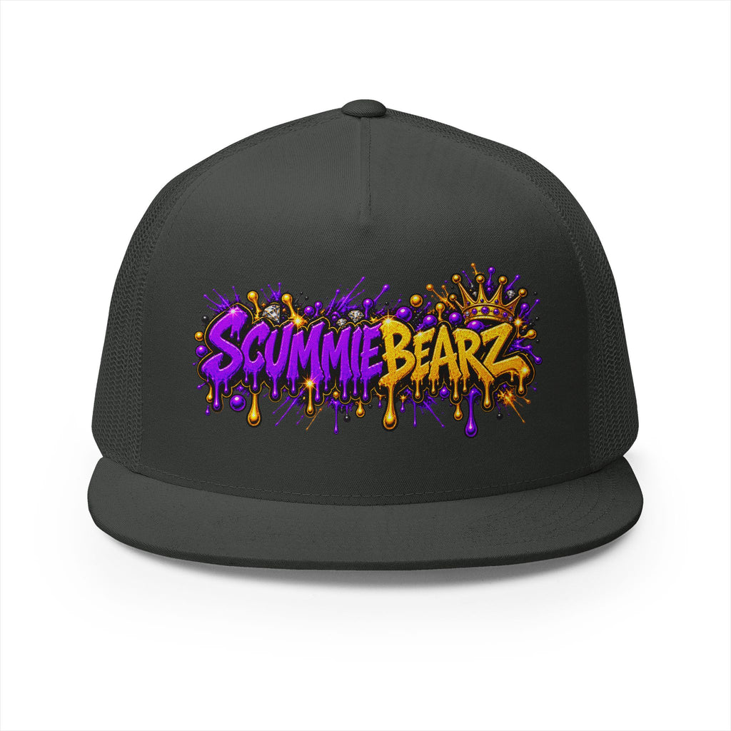 5 Panel Trucker Cap-PURPLE/GOLD SCUMMIEBEARZ LOGO-SCUMMIEBEARZ™