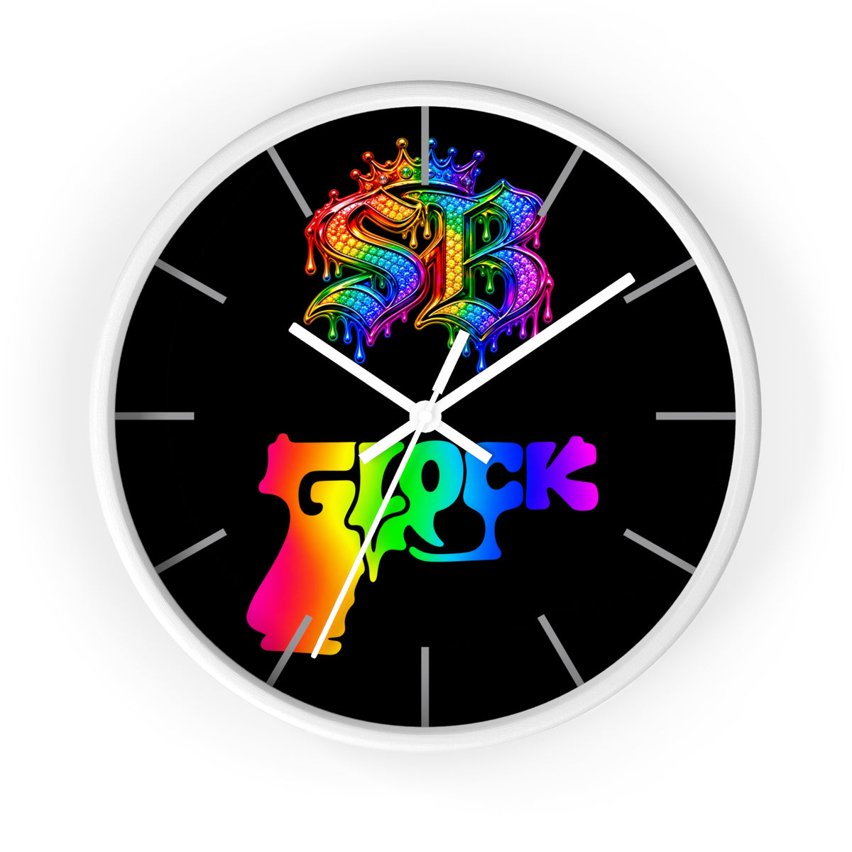 Wall Clock-RAINBOW GLOCK/SB LOGO-SCUMMIEBEARZ™️