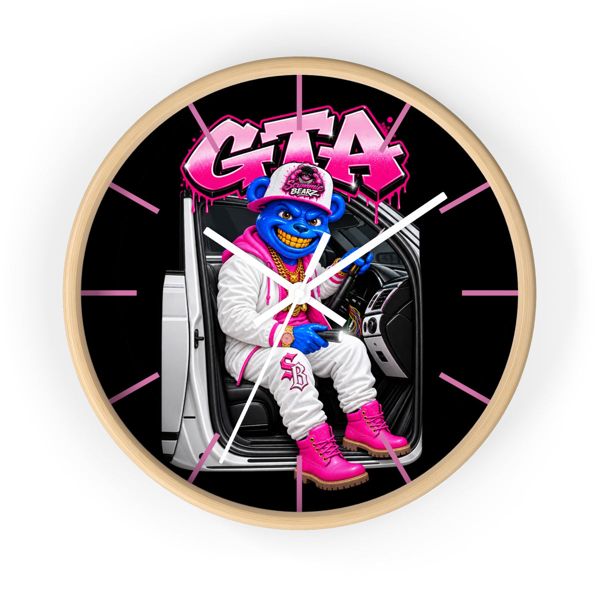Wall Clock-PINK GTA-SCUMMIEBEARZ™️