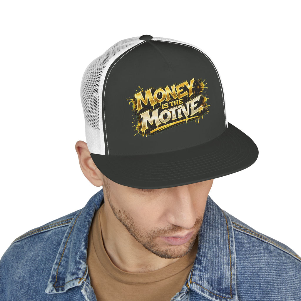 5 Panel Trucker Cap-GOLD MONEY IS THE MOTIVE-SCUMMIEBEARZ™