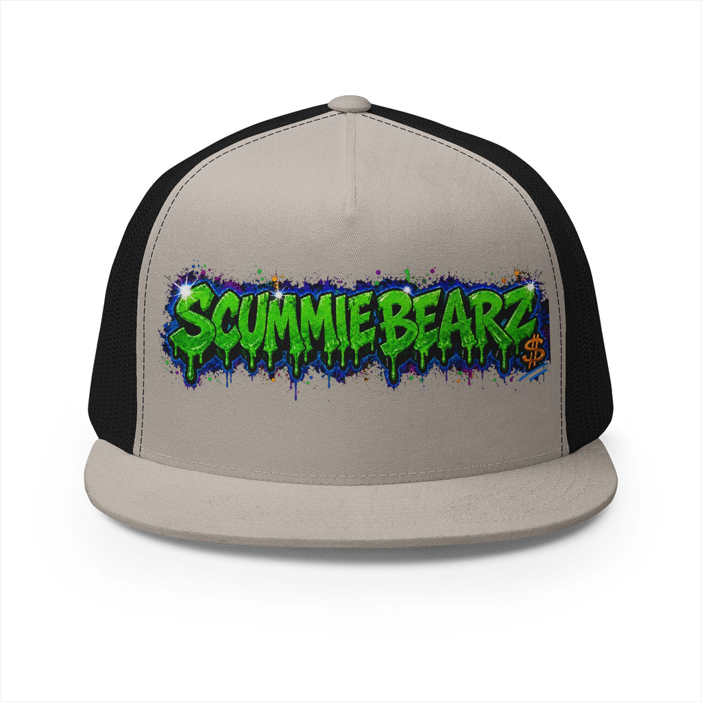 5 Panel Trucker Cap-GREEN/BLUE SCUMMIEBEARZ LOGO-SCUMMIEBEARZ™