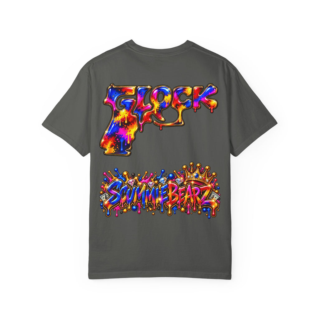 Unisex Garment-Dyed T-shirt-MULTI COLOR CROWN MASK LOGO GLOCK -SCUMMIEBEARZ™