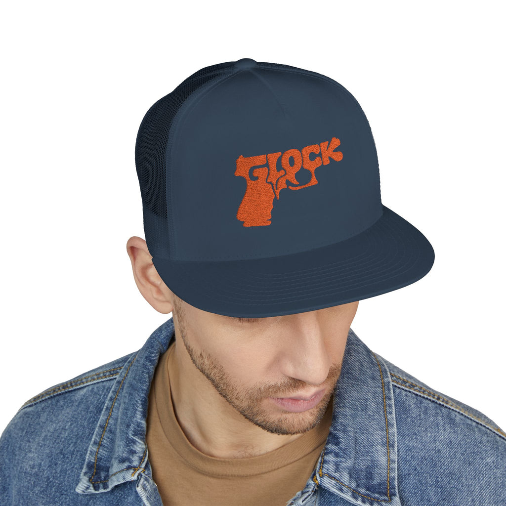 5 Panel Trucker Cap-ORANGE GLOCK LOGO-SCUMMIEBEARZ™️