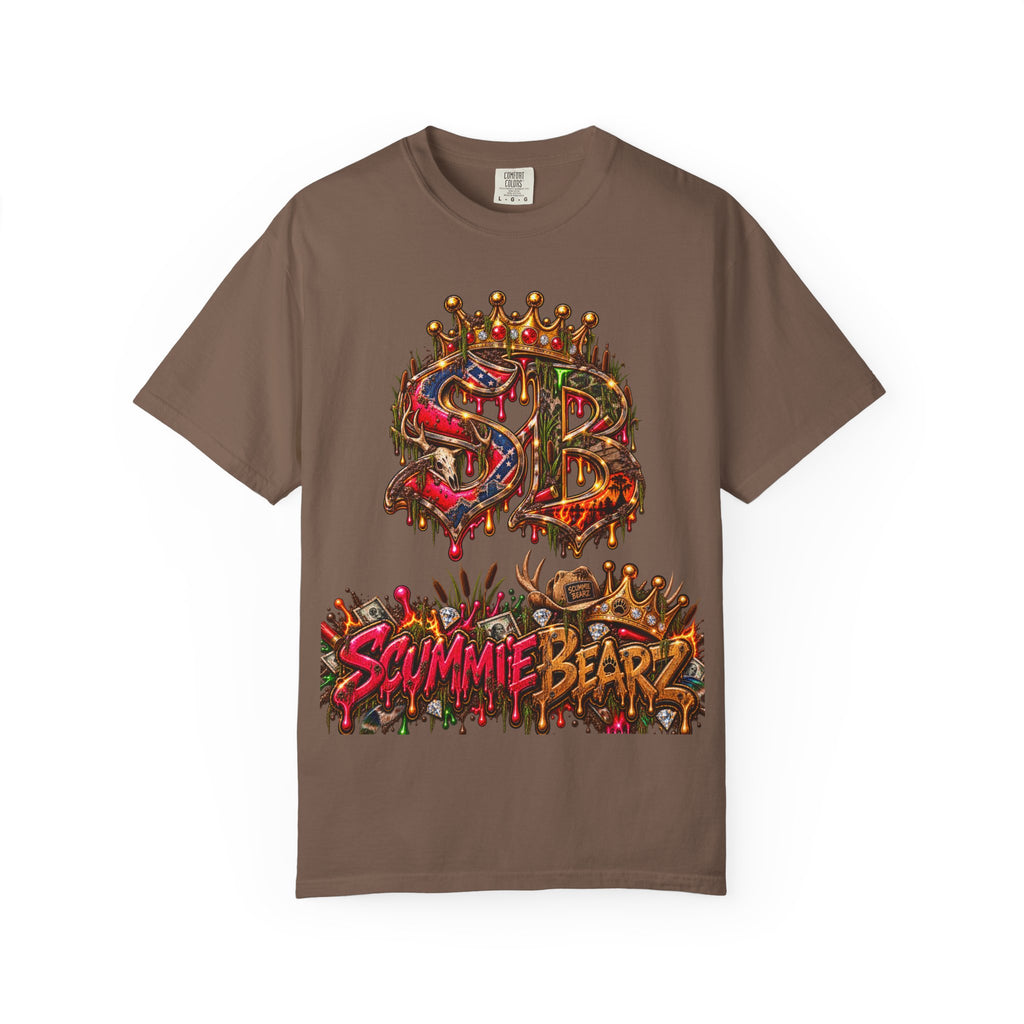 Unisex Garment-Dyed T-shirt-HILLBILLY CROWN SB LOGO HILLBILLY -SCUMMIEBEARZ™