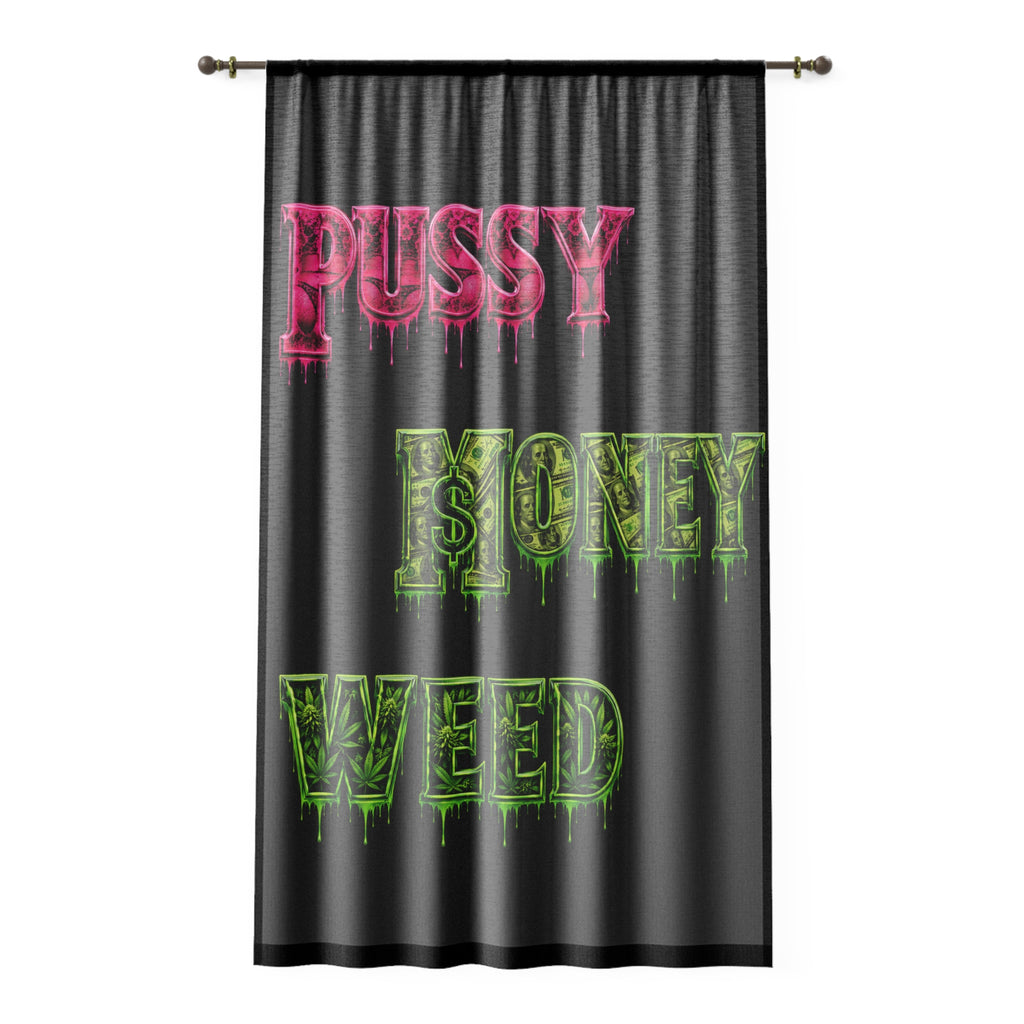 Window Curtain-Pussy Money Weed-SCUMMIEBEARZ™