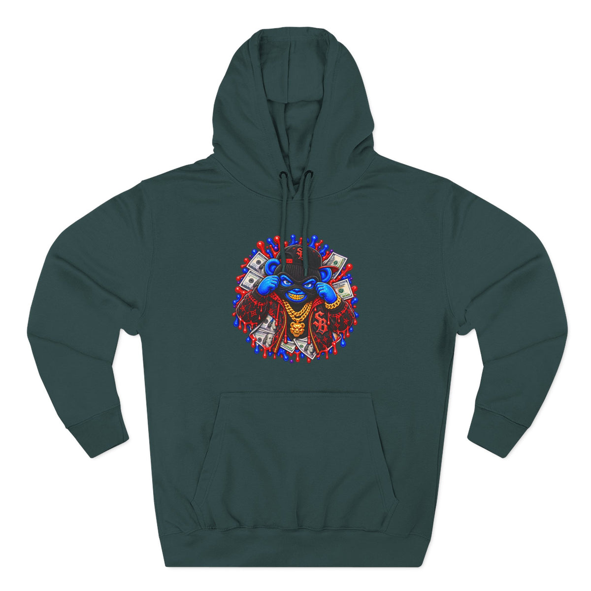 Three-Panel Fleece Hoodie-GET SERVED-SCUMMIEBEARZ™️