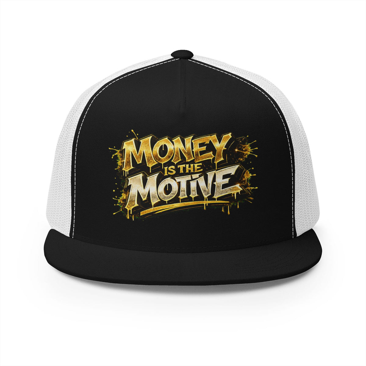 5 Panel Trucker Cap-GOLD MONEY IS THE MOTIVE-SCUMMIEBEARZ™
