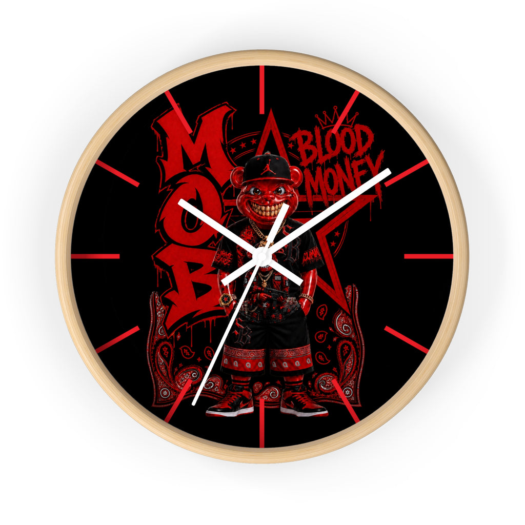 Wall Clock-Red Blood Money Mob-SCUMMIEBEARZ™️
