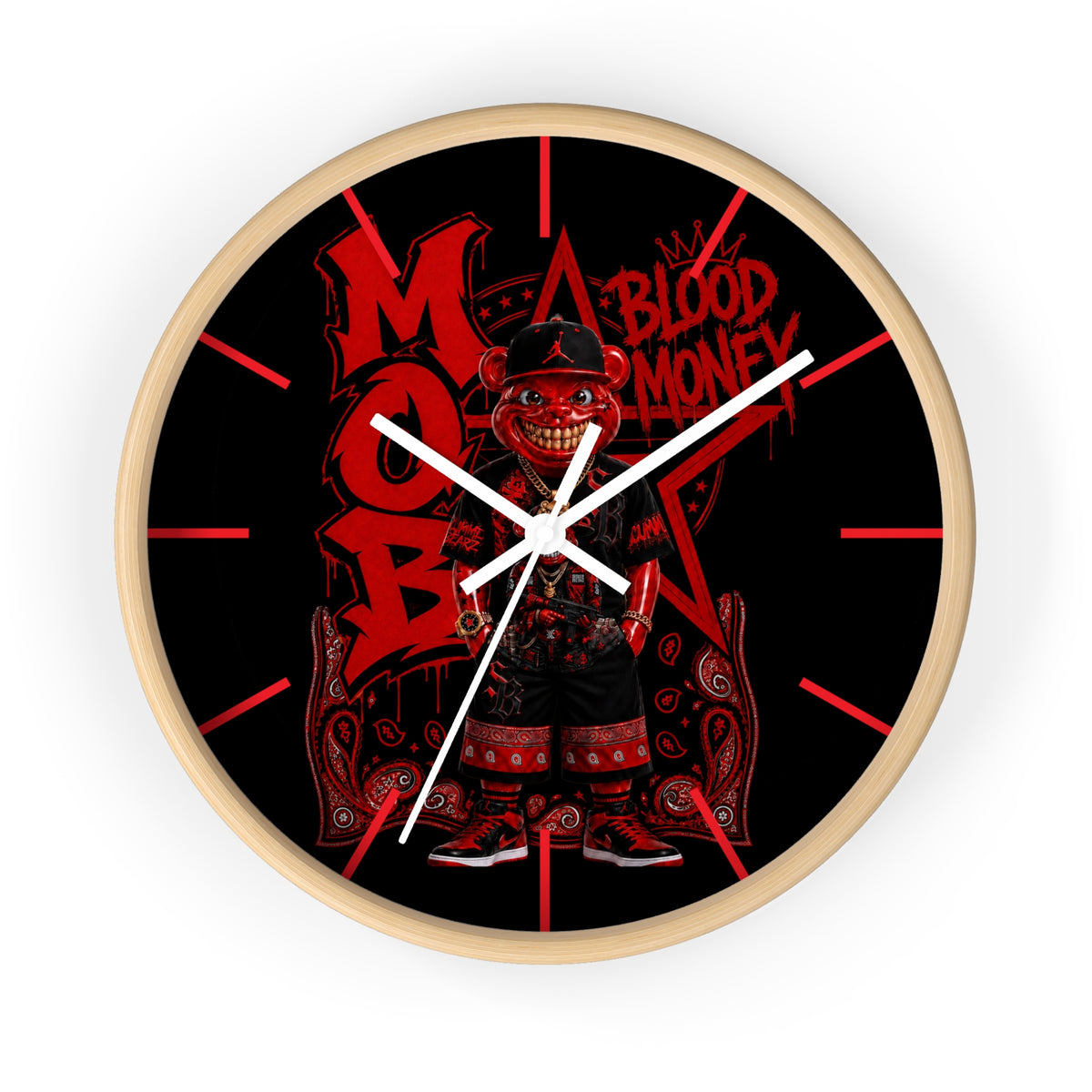 Wall Clock-Red Blood Money Mob-SCUMMIEBEARZ™️
