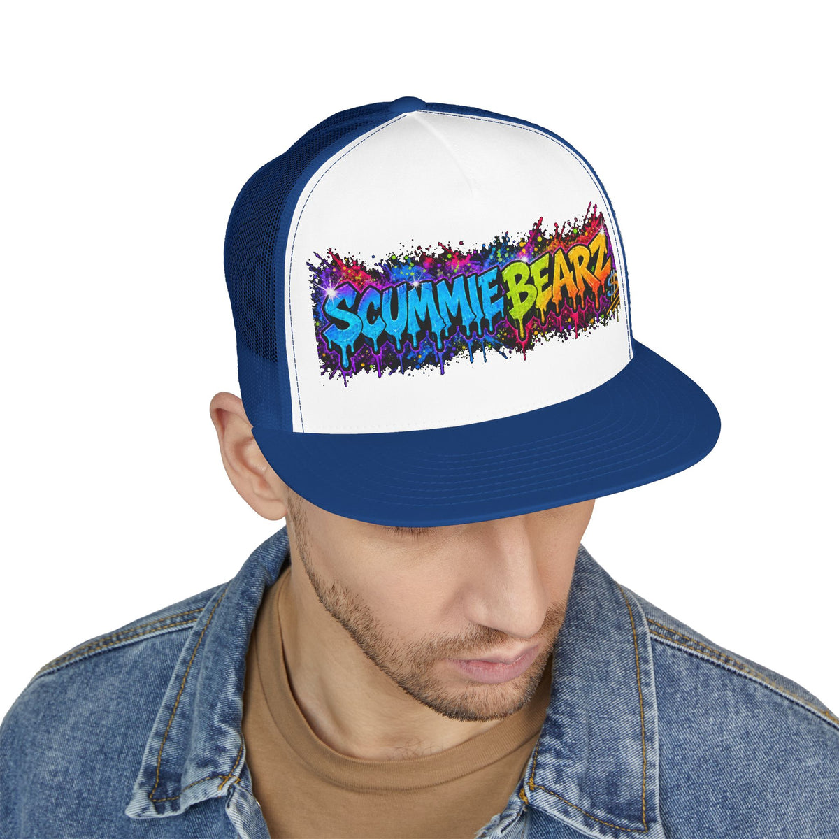 5 Panel Trucker Cap-RAINBOW SCUMMIEBEARZ LOGO-SCUMMIEBEARZ™