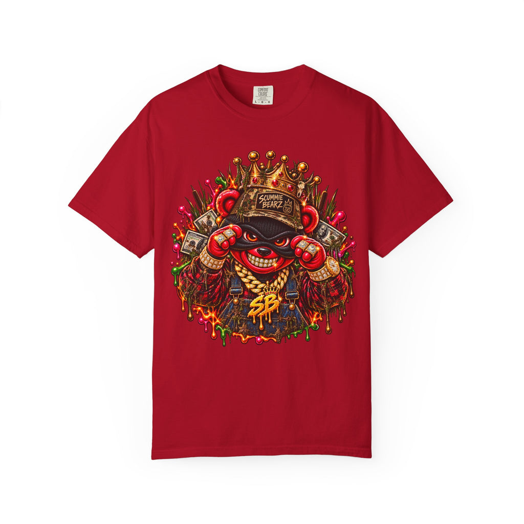 Unisex Garment-Dyed T-shirt-HILLBILLY cROWN MASK/GLOCK LOGO-SCUMMIEBEARZ™️