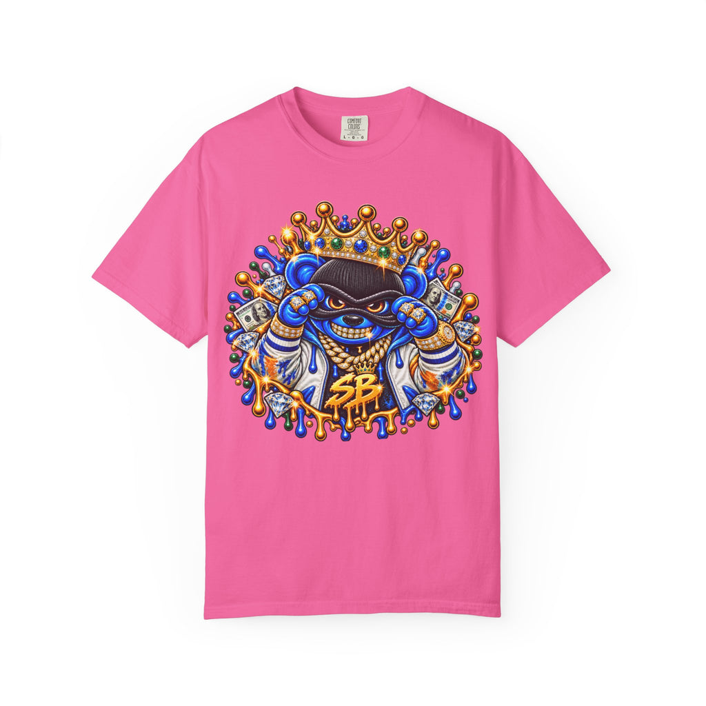 Unisex Garment-Dyed T-SHIRT-MONEY GLOCK/CROWN MASK LOGO-SCUMMIEBEARZ™