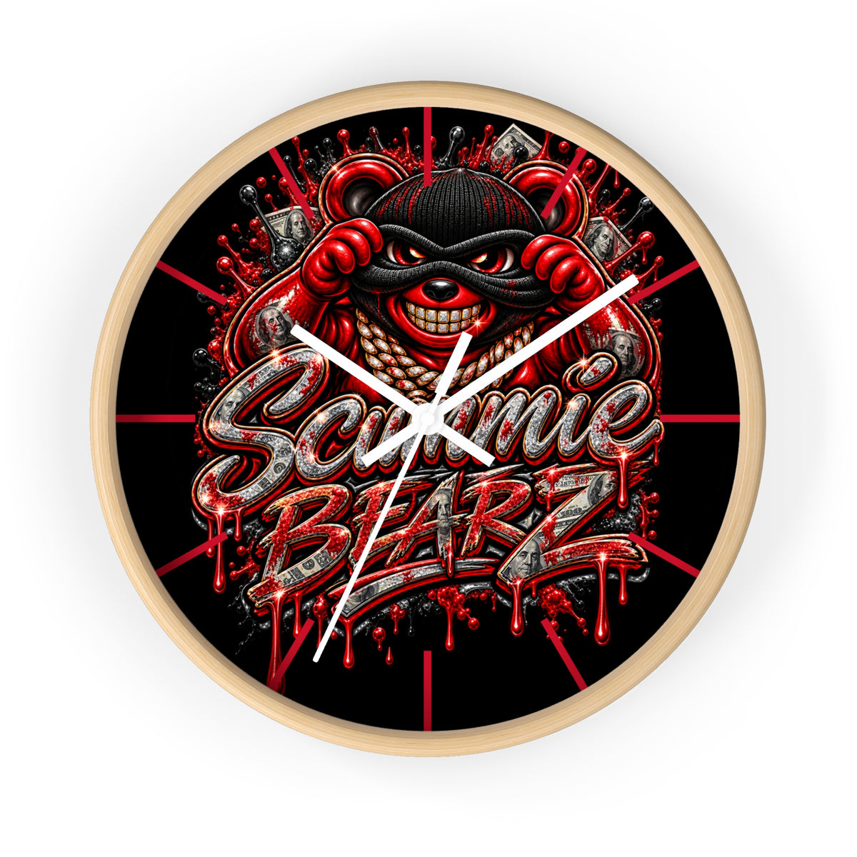 Wall Clock-BLOOD MONEY-SCUMMIEBEARZ™️