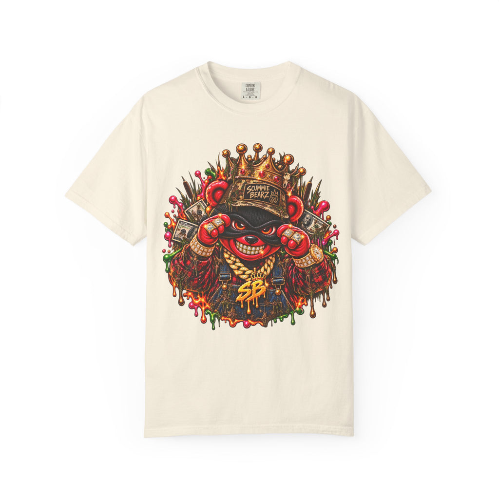 Unisex Garment-Dyed T-shirt-HILLBILLY cROWN MASK/GLOCK LOGO-SCUMMIEBEARZ™️