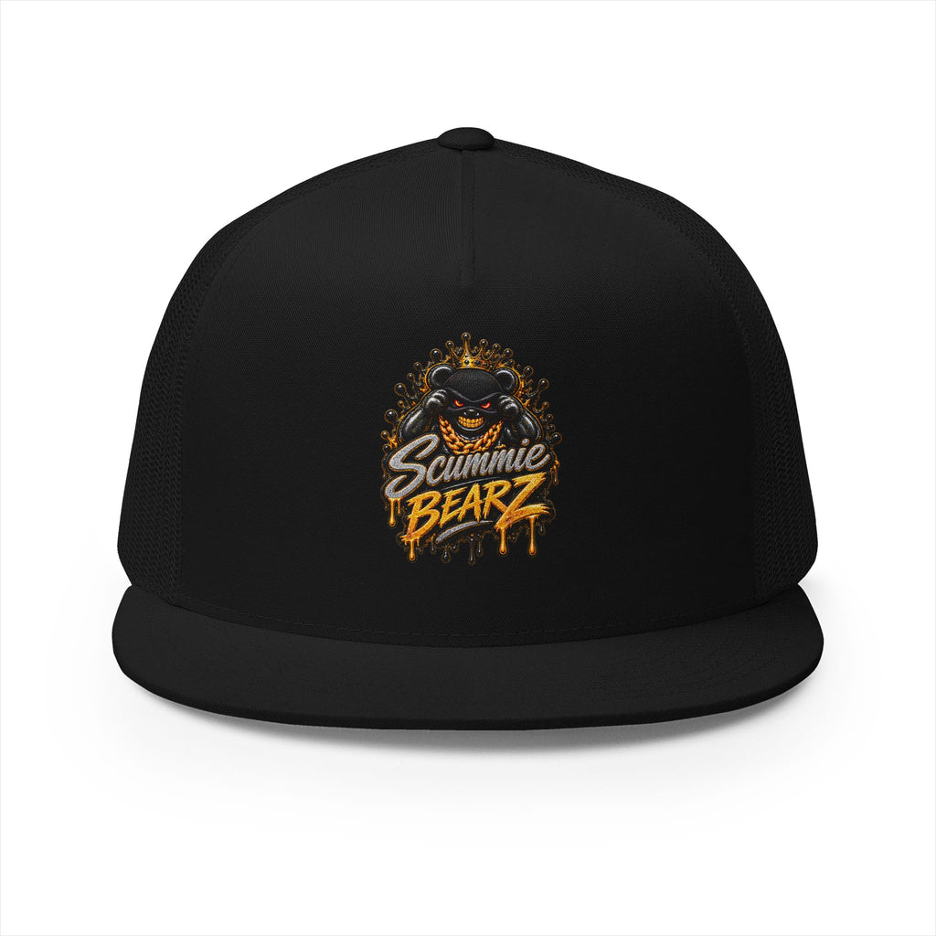 5 Panel Trucker Cap-SILVER/GOLD MASK LOGO-SCUMMIEBEARZ™