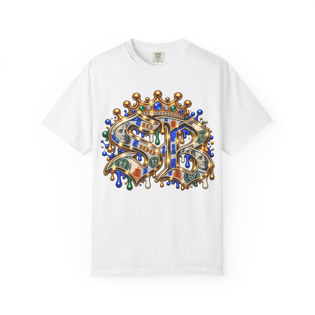 Unisex Garment-Dyed T-SHIRT-BLUE MONEY GLOCK/SB LOGO-SCUMMIEBEARZ™