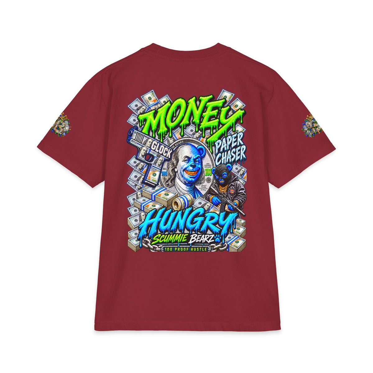 Money Hungry — Alternate Layout | SCUMMIEBEARZ™ Shaka Wear Heavyweight Tee