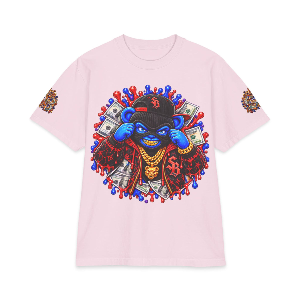 Get Served Red/Blue Remix | SCUMMIEBEARZ™ Shaka Wear Heavyweight Tee