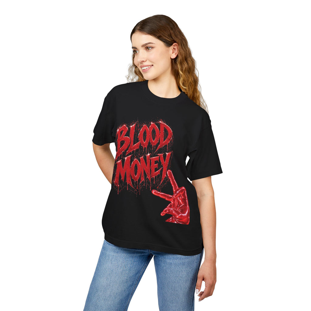 Unisex Urban Heavy Tee-BLOOD MONEY-™ | GANG GANG STREETWEAR TEE 🩸💰🐻-SCUMMIEBEARZ™️