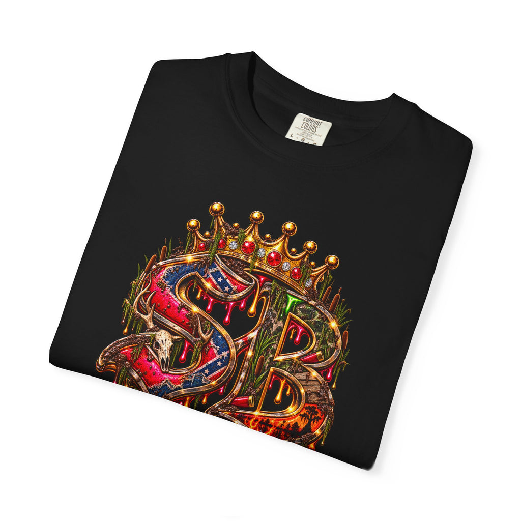 Unisex Garment-Dyed T-shirt-HILLBILLY CROWN SB LOGO HILLBILLY -SCUMMIEBEARZ™