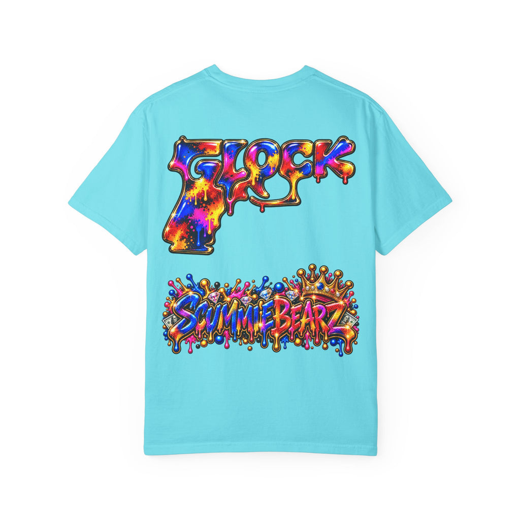 Unisex Garment-Dyed T-shirt-MULTI COLOR CROWN MASK LOGO GLOCK -SCUMMIEBEARZ™