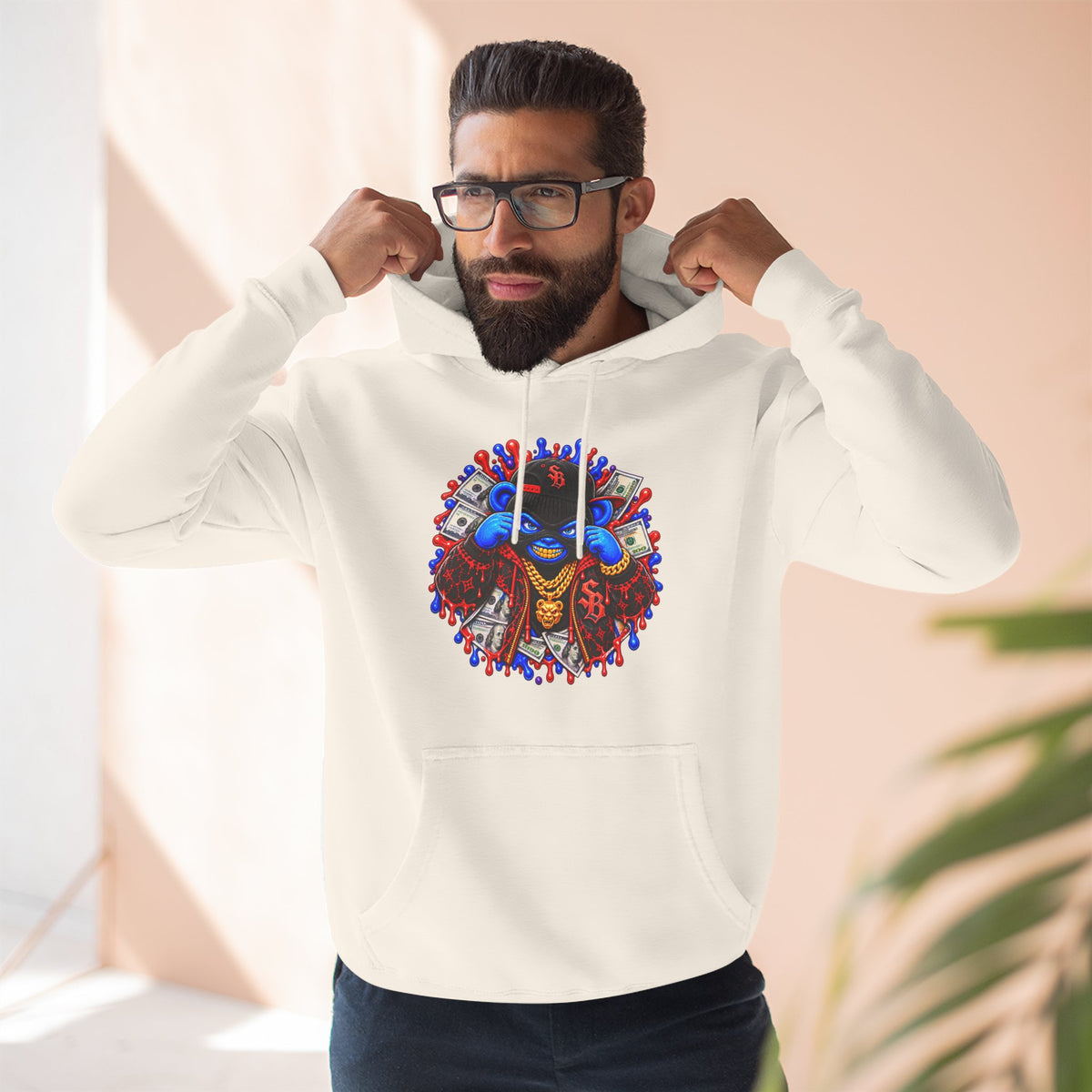 Three-Panel Fleece Hoodie-GET SERVED-SCUMMIEBEARZ™️