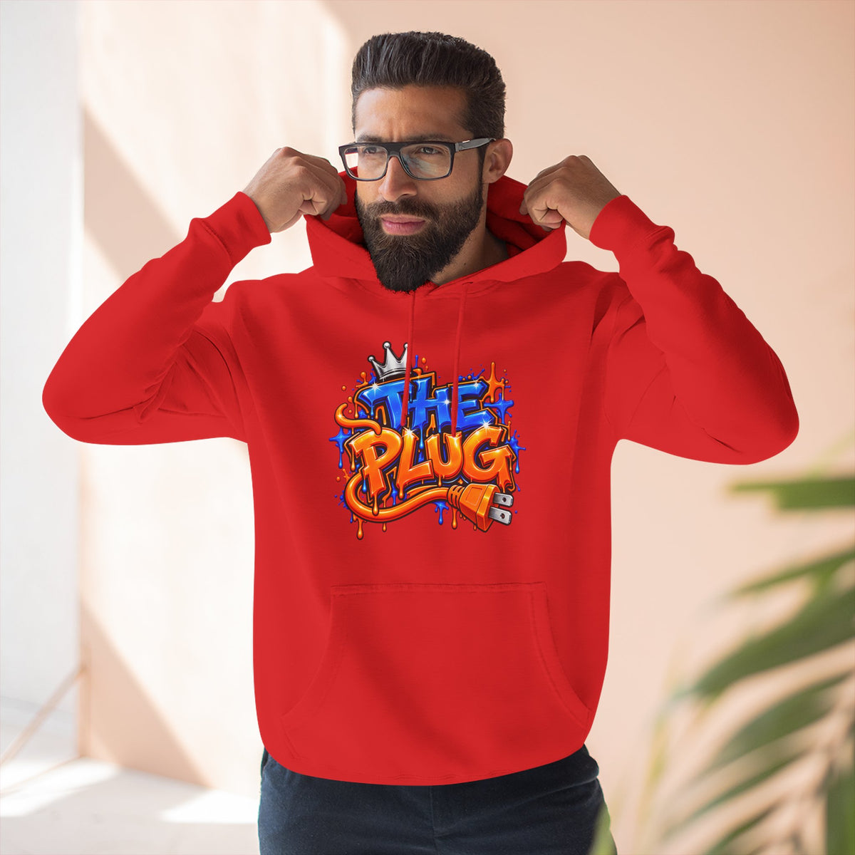 Three-Panel Fleece Hoodie-THE PLUG-SCUMMIEBEARZ™️