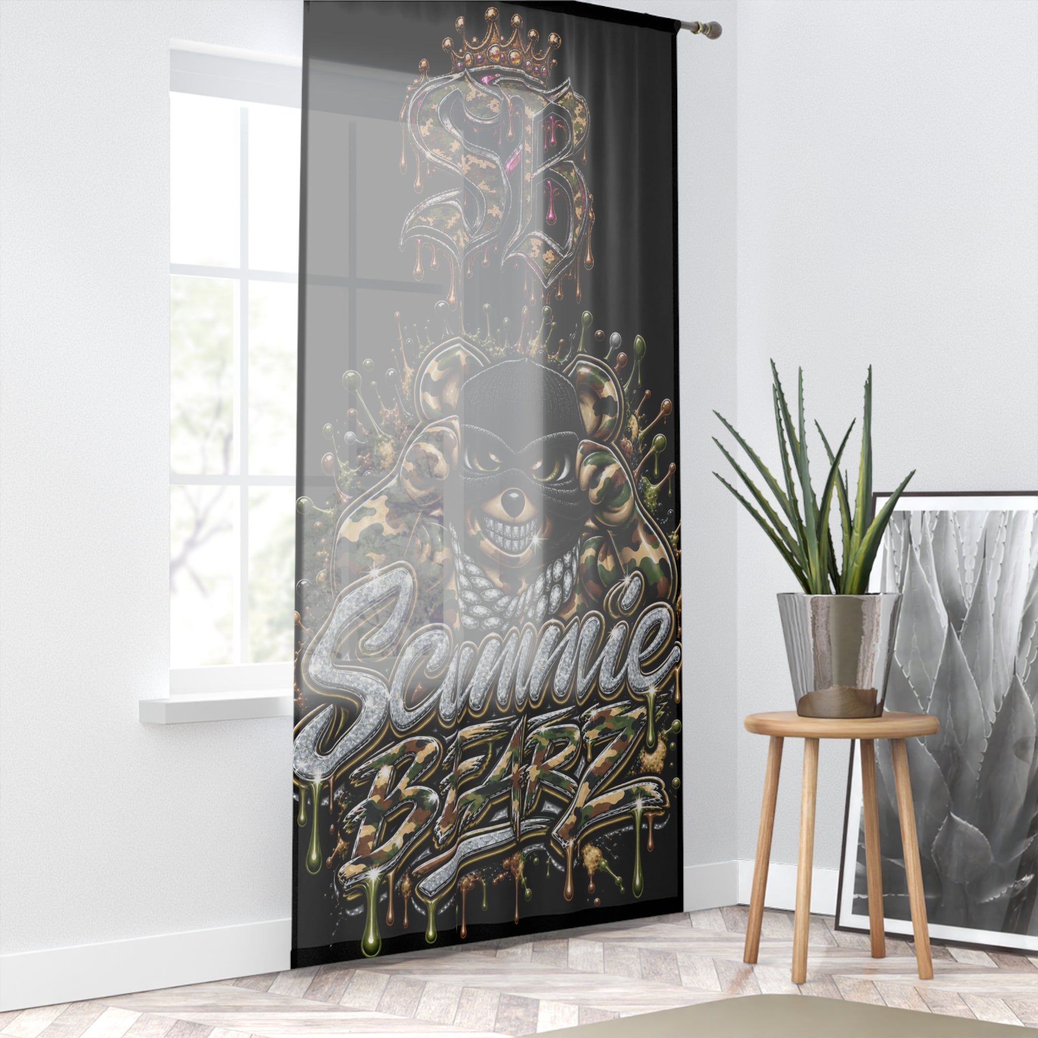 Window Curtain-Gold & Silver Logo-SCUMMIEBEARZ™