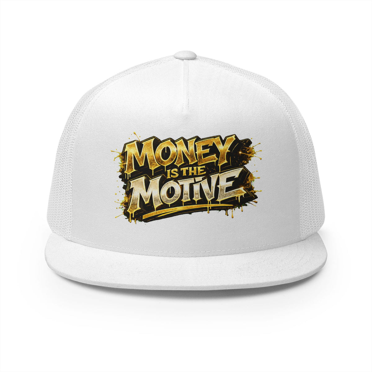 5 Panel Trucker Cap-GOLD MONEY IS THE MOTIVE-SCUMMIEBEARZ™