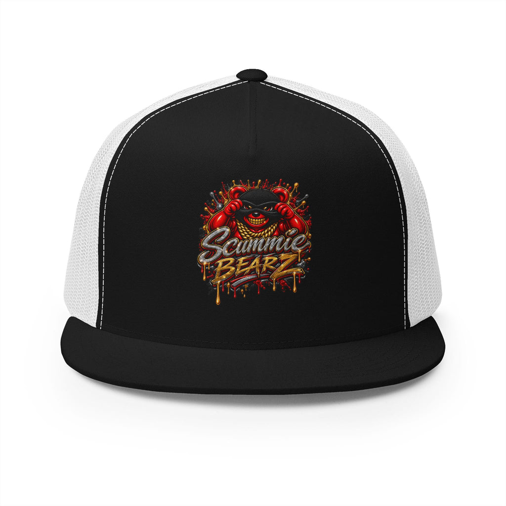 5 Panel Trucker Cap-RED/GOLD MASK LOGO-SCUMMIEBEARZ™