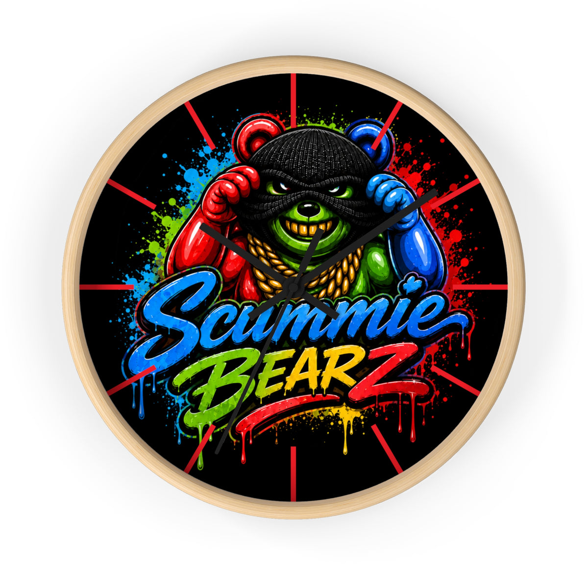 Wall Clock-RAINBOW MASK LOGO-SCUMMIEBEARZ™️