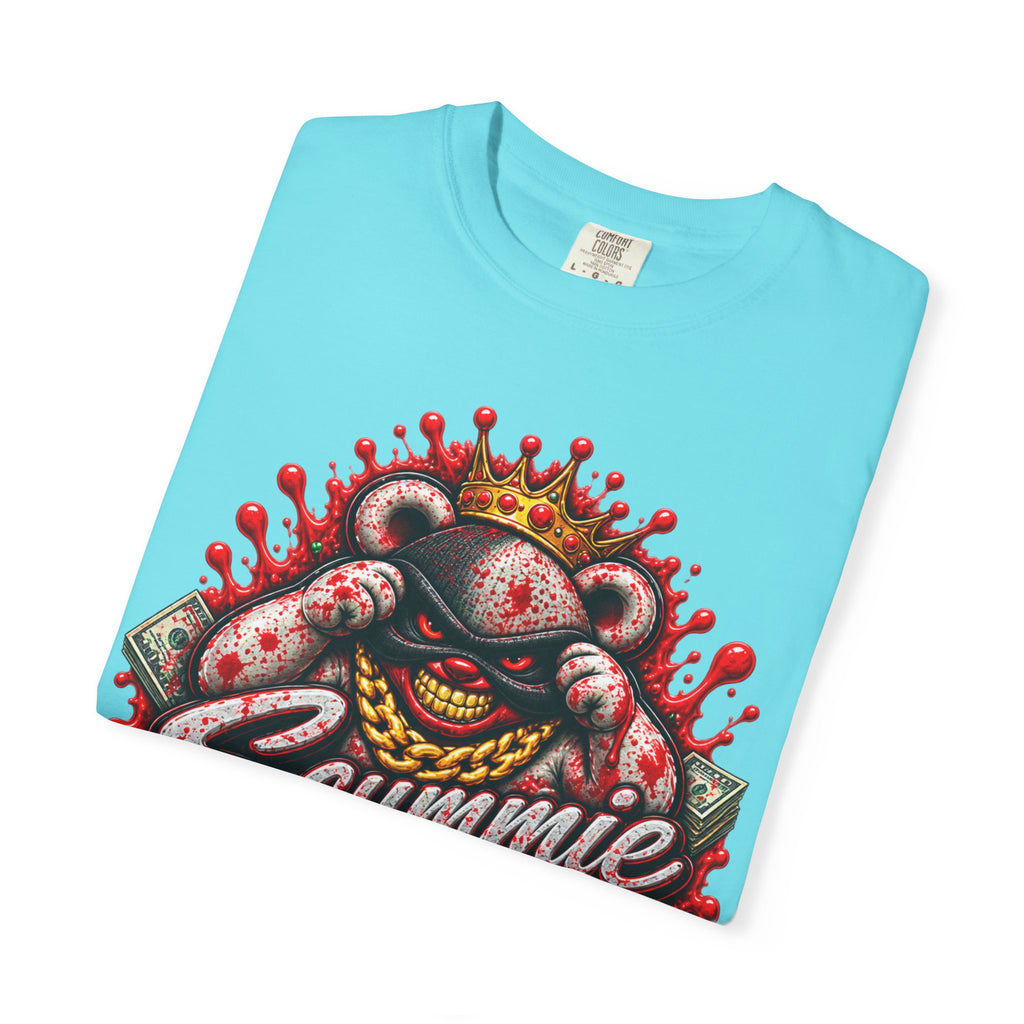 Unisex Garment-Dyed T-SHIRT-BLOOD MONEY GLOCK/MASK LOGO-SCUMMIEBEARZ™