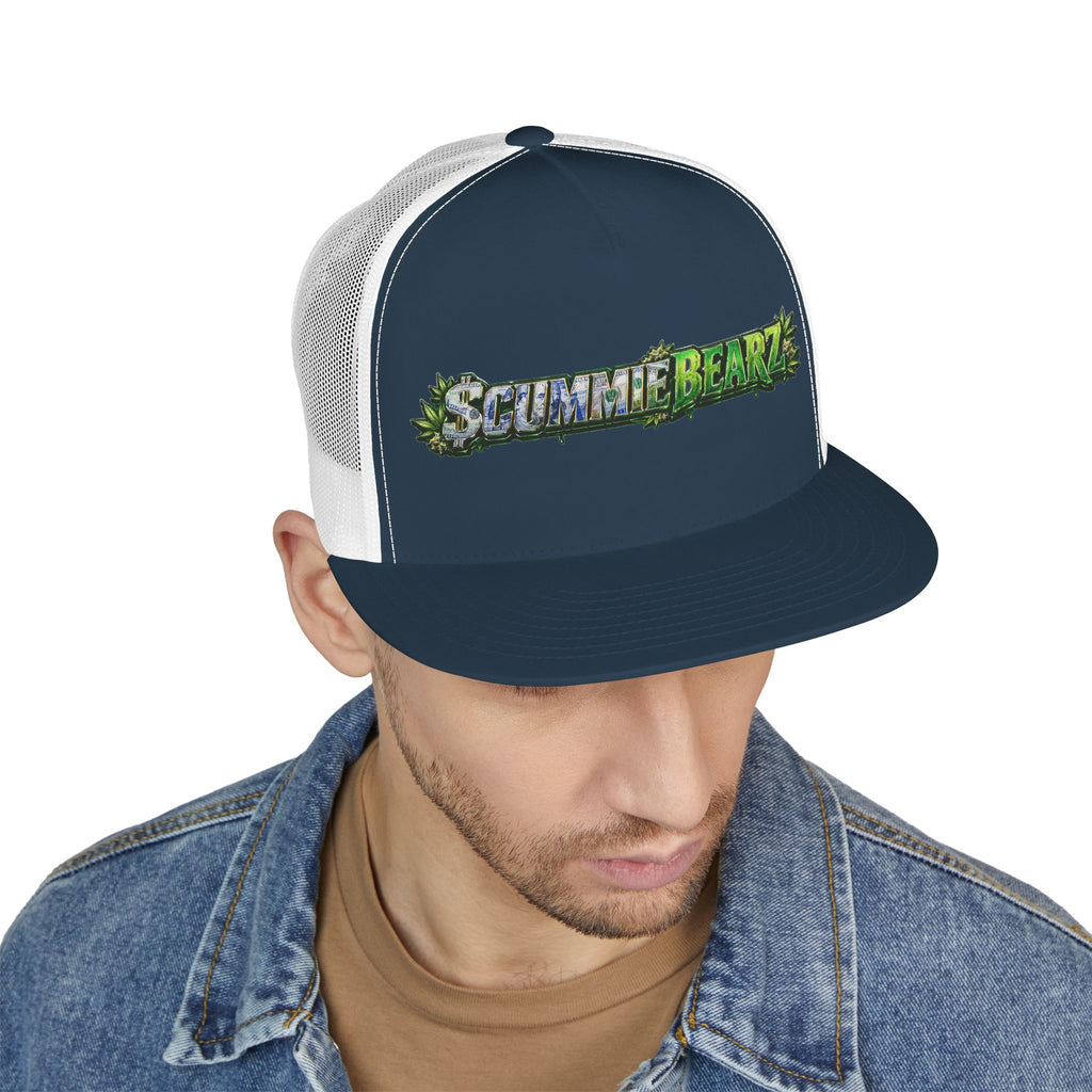 5 Panel Trucker Cap-WEED SCUMMIEBEARZ LOGO-SCUMMIEBEARZ™