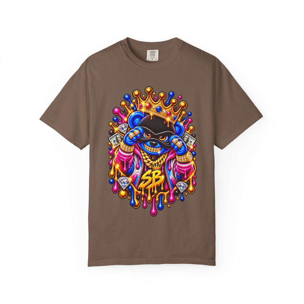Unisex Garment-Dyed T-shirt-MULTI COLOR CROWN MASK LOGO GLOCK -SCUMMIEBEARZ™