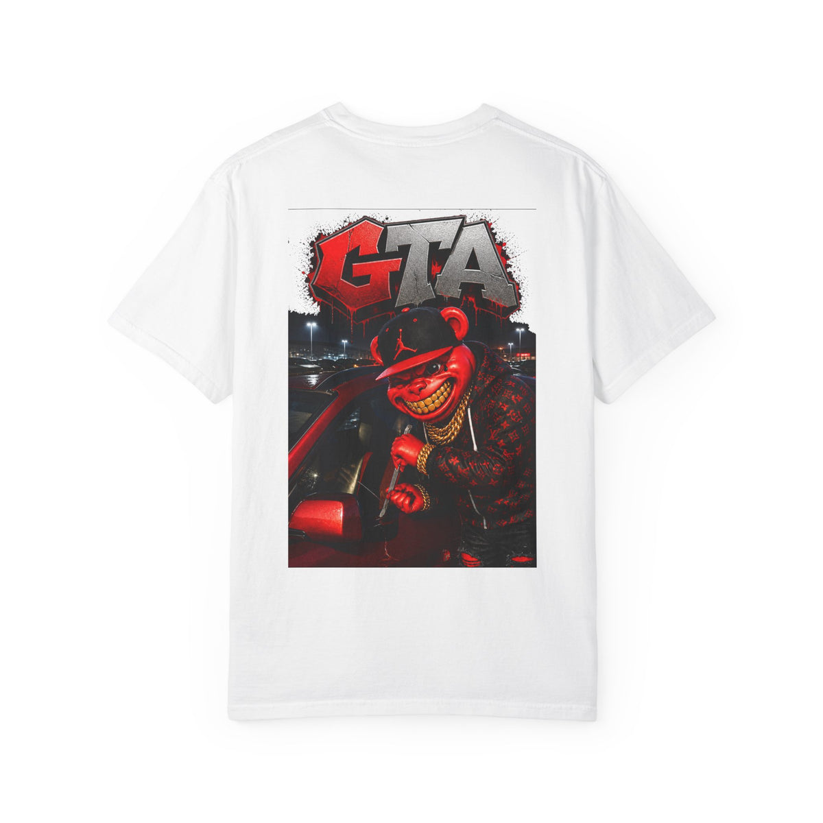 Unisex Garment-Dyed T-shirt-FOUND IT, FLOORED IT GTA SCUMMMIE GRAPHIC DESIGN -SCUMMIEBEARZ™