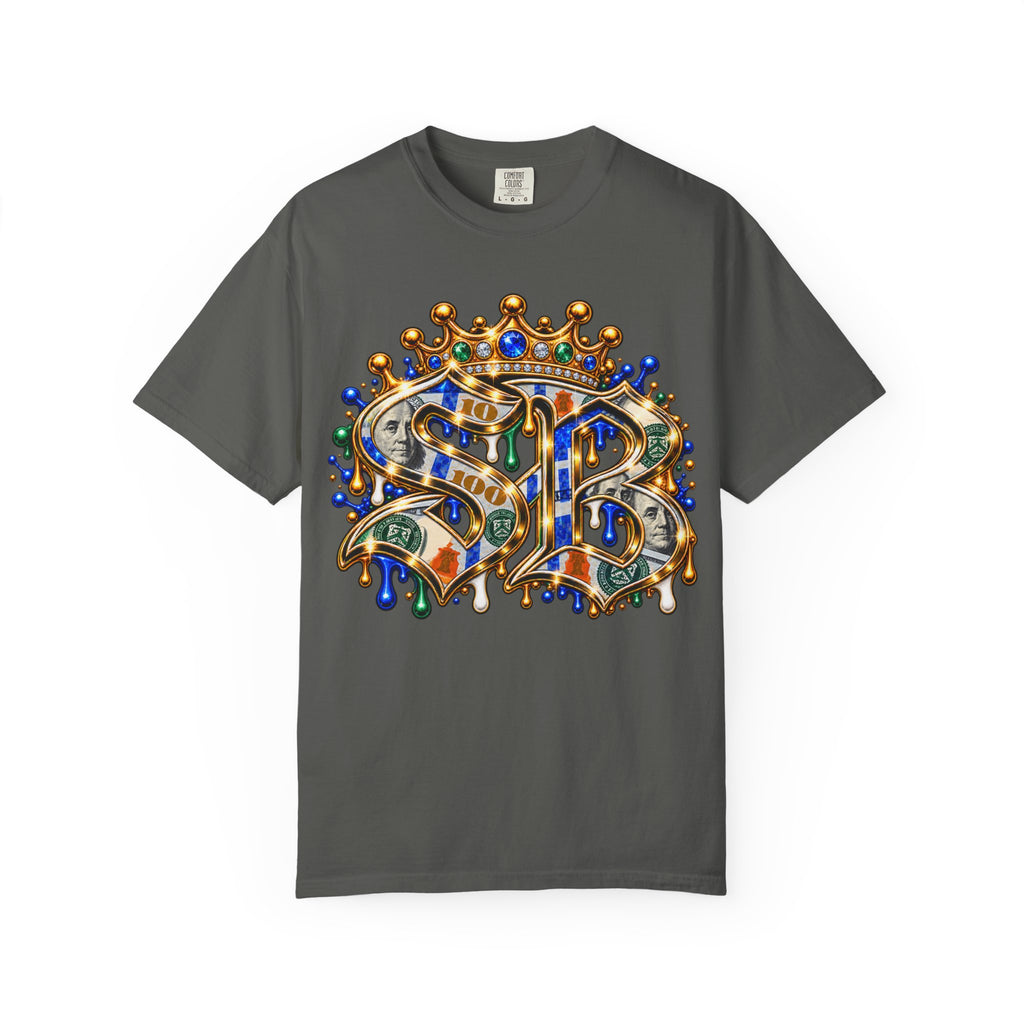 Unisex Garment-Dyed T-SHIRT-BLUE MONEY GLOCK/SB LOGO-SCUMMIEBEARZ™