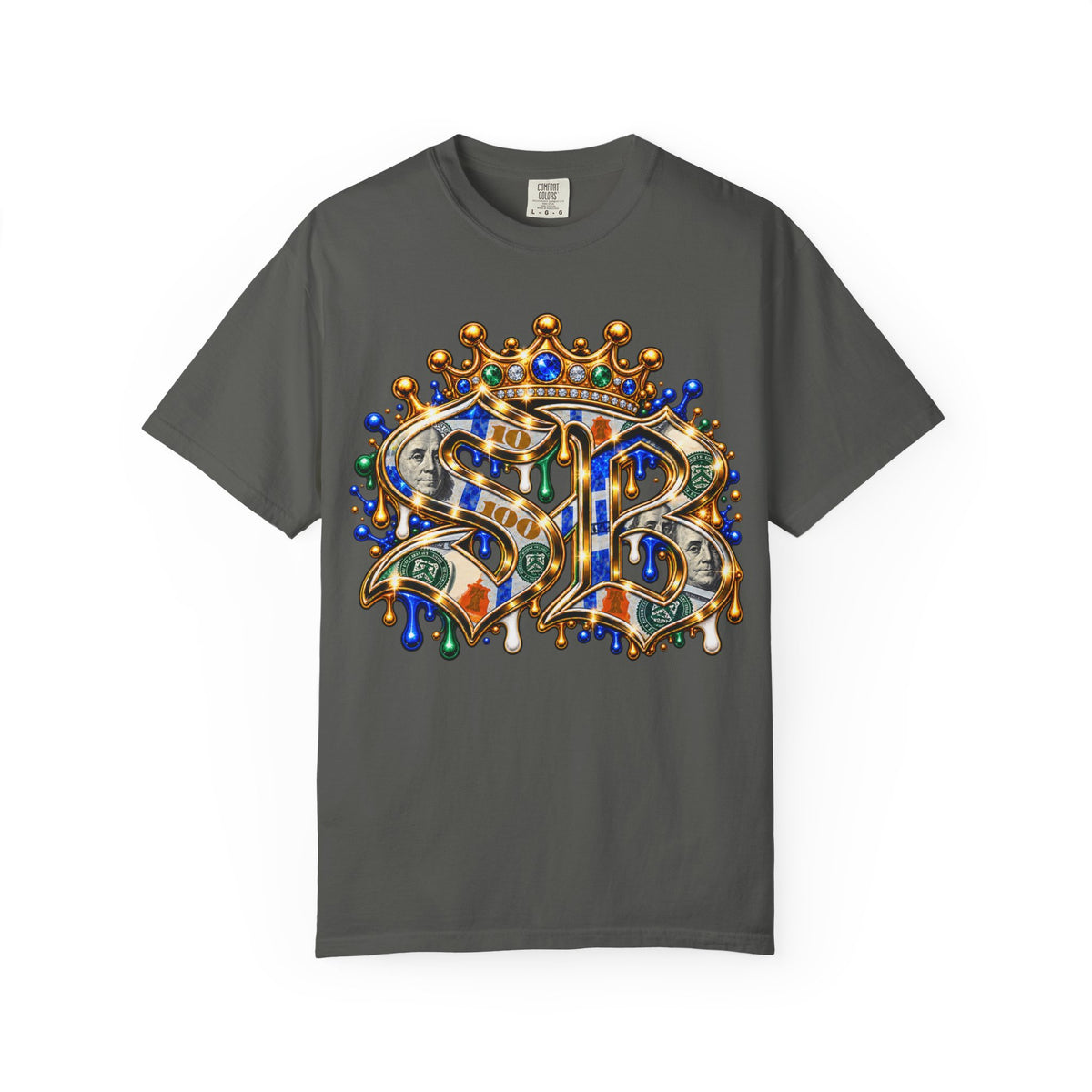 Unisex Garment-Dyed T-SHIRT-BLUE MONEY GLOCK/SB LOGO-SCUMMIEBEARZ™