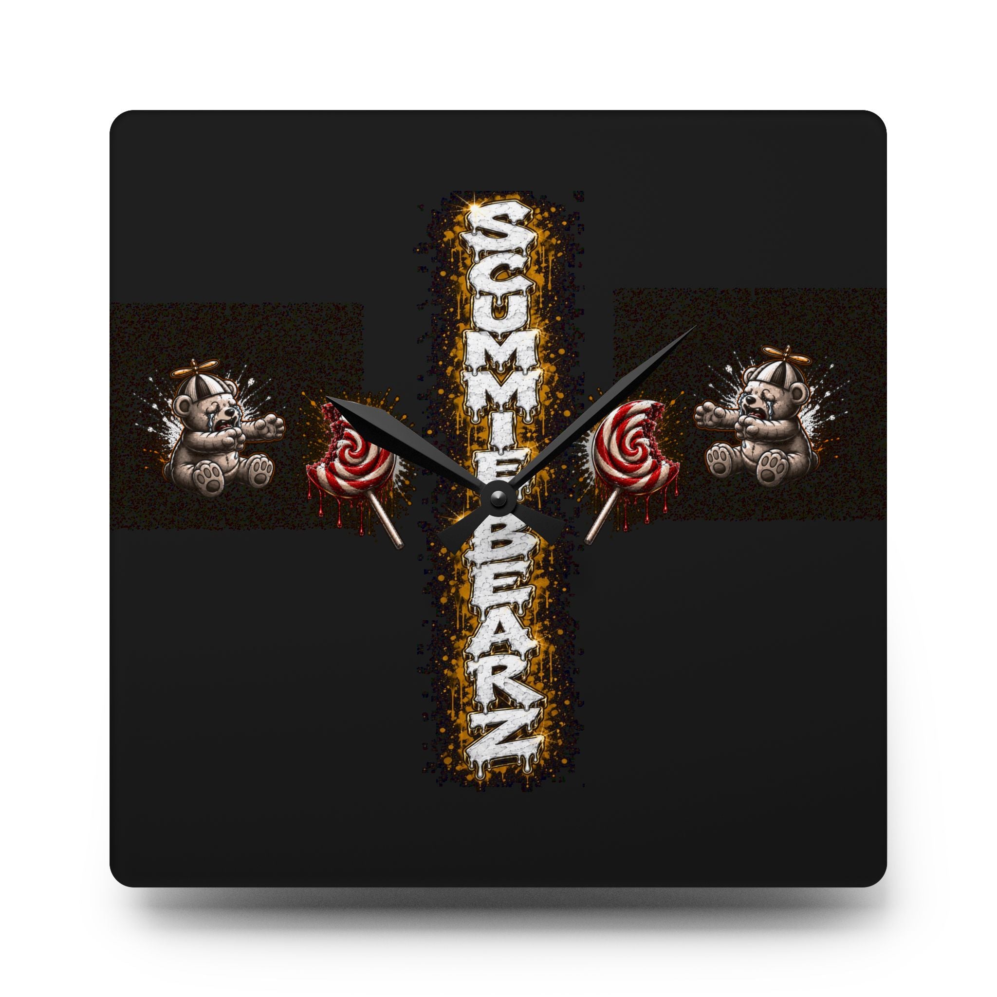 Acrylic Wall Clock-Baby Scummie Bearz