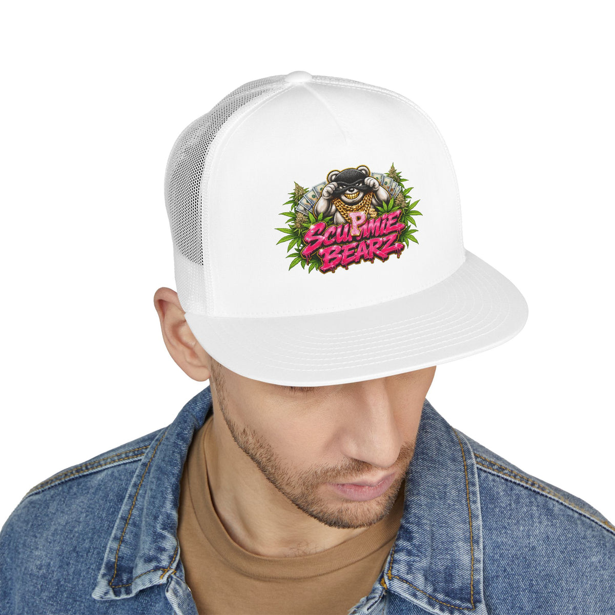 5 Panel Trucker Cap-WEED MASK LOGO-SCUMMIEBEARZ™